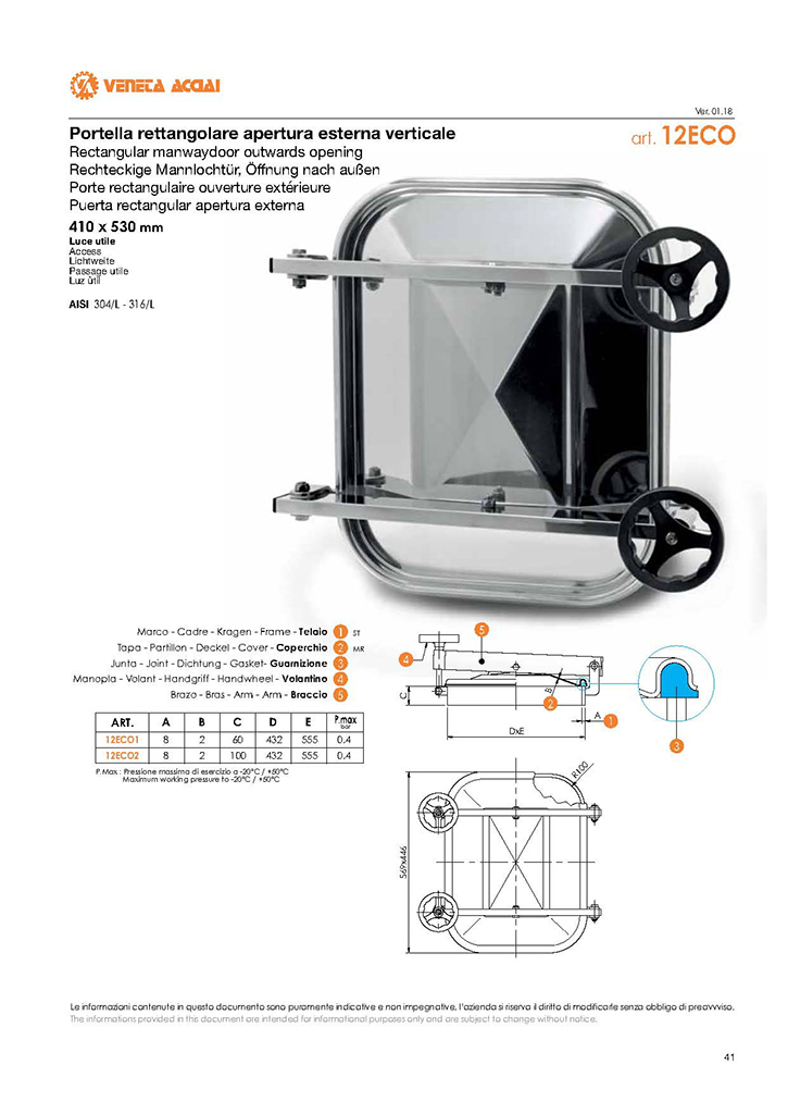 Porte inox