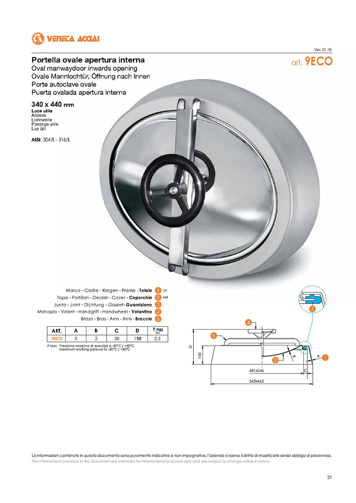 Porte autoclave ovale