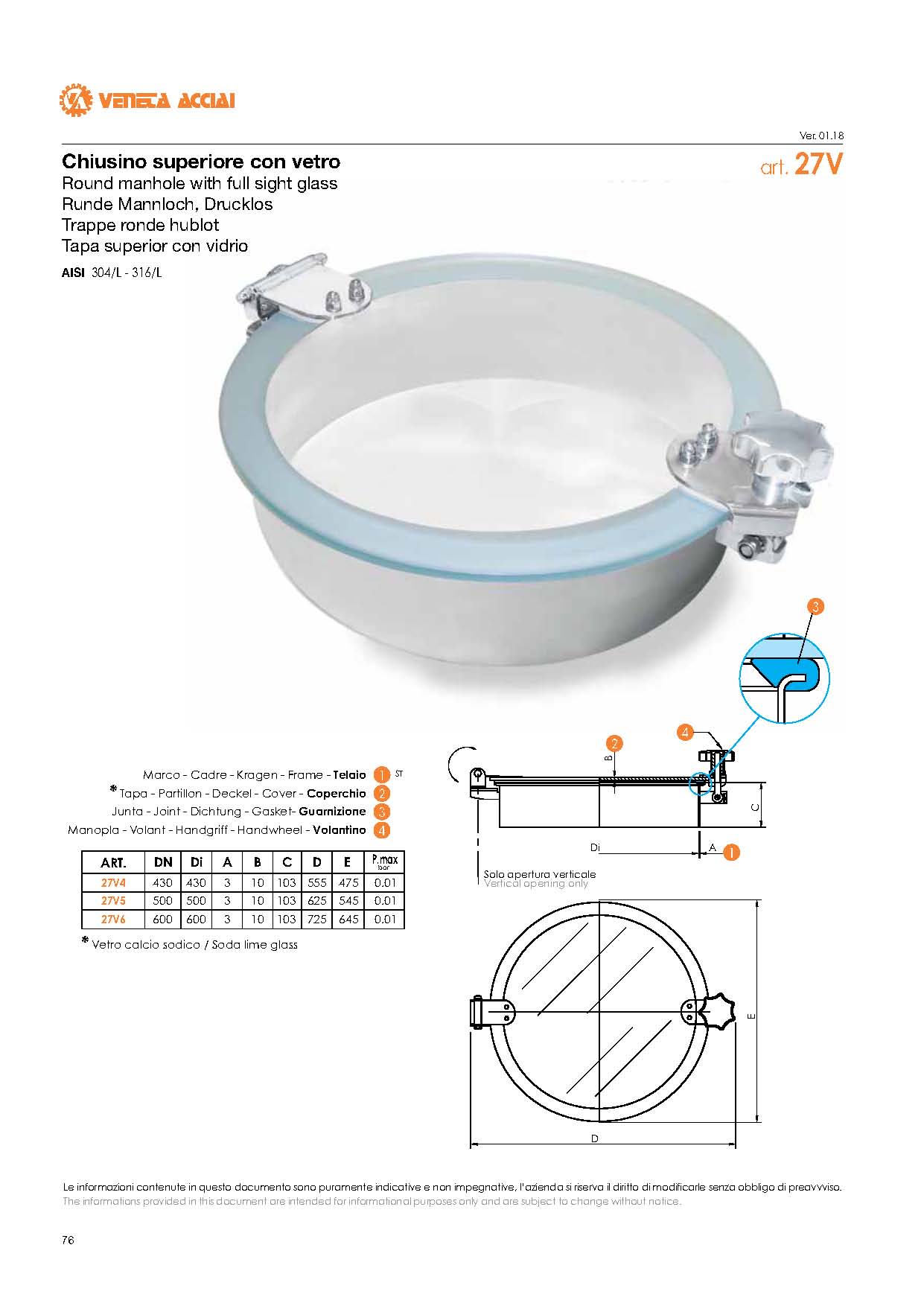 Trappe ronde verre