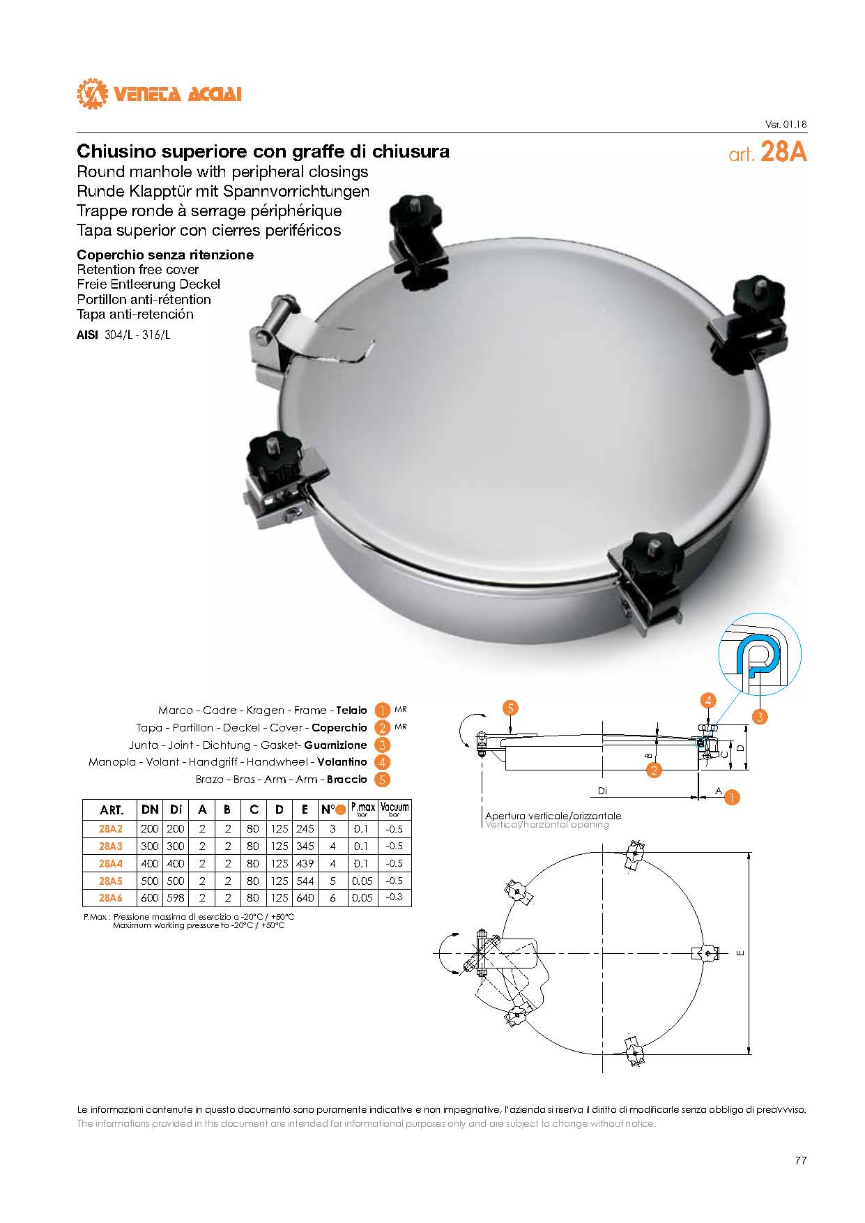 Trappe ronde acier