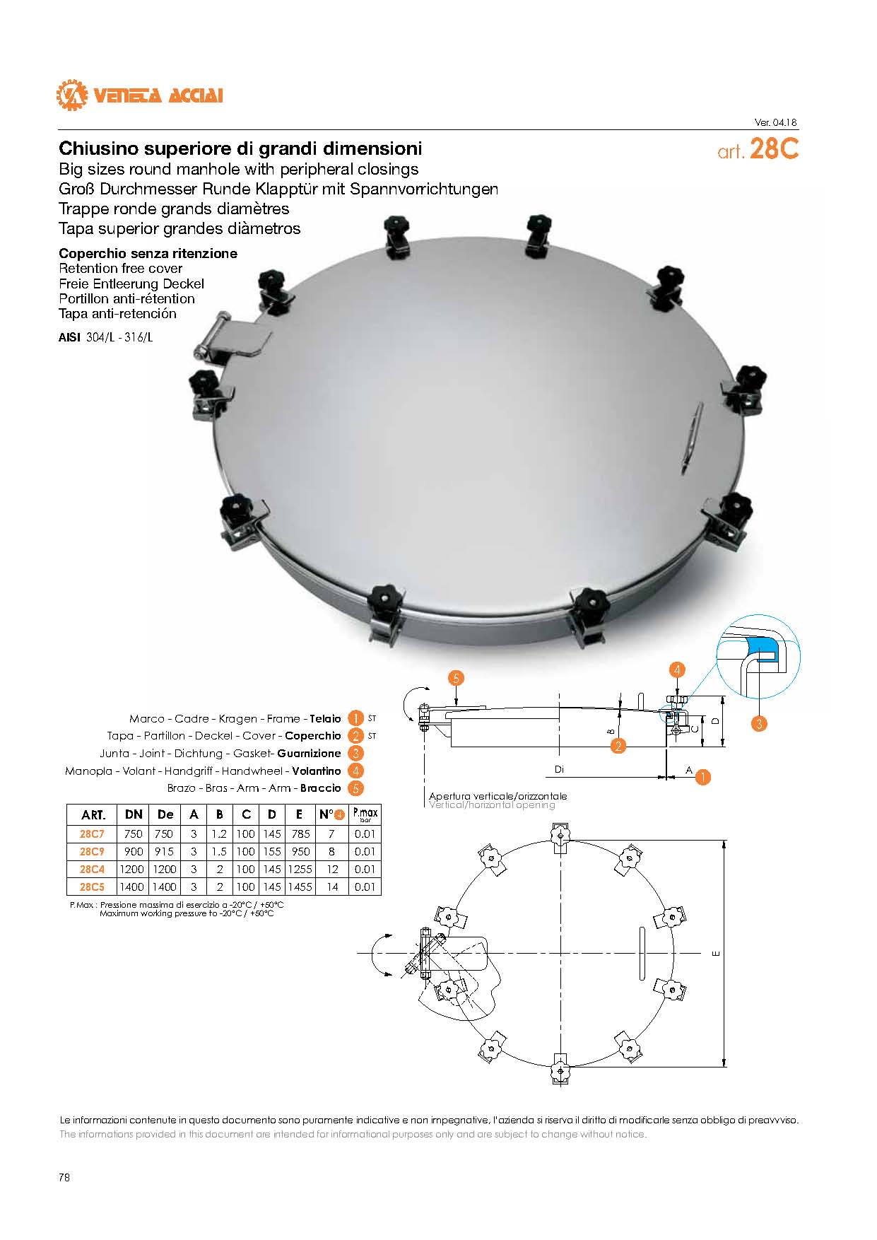 Trappe ronde acier