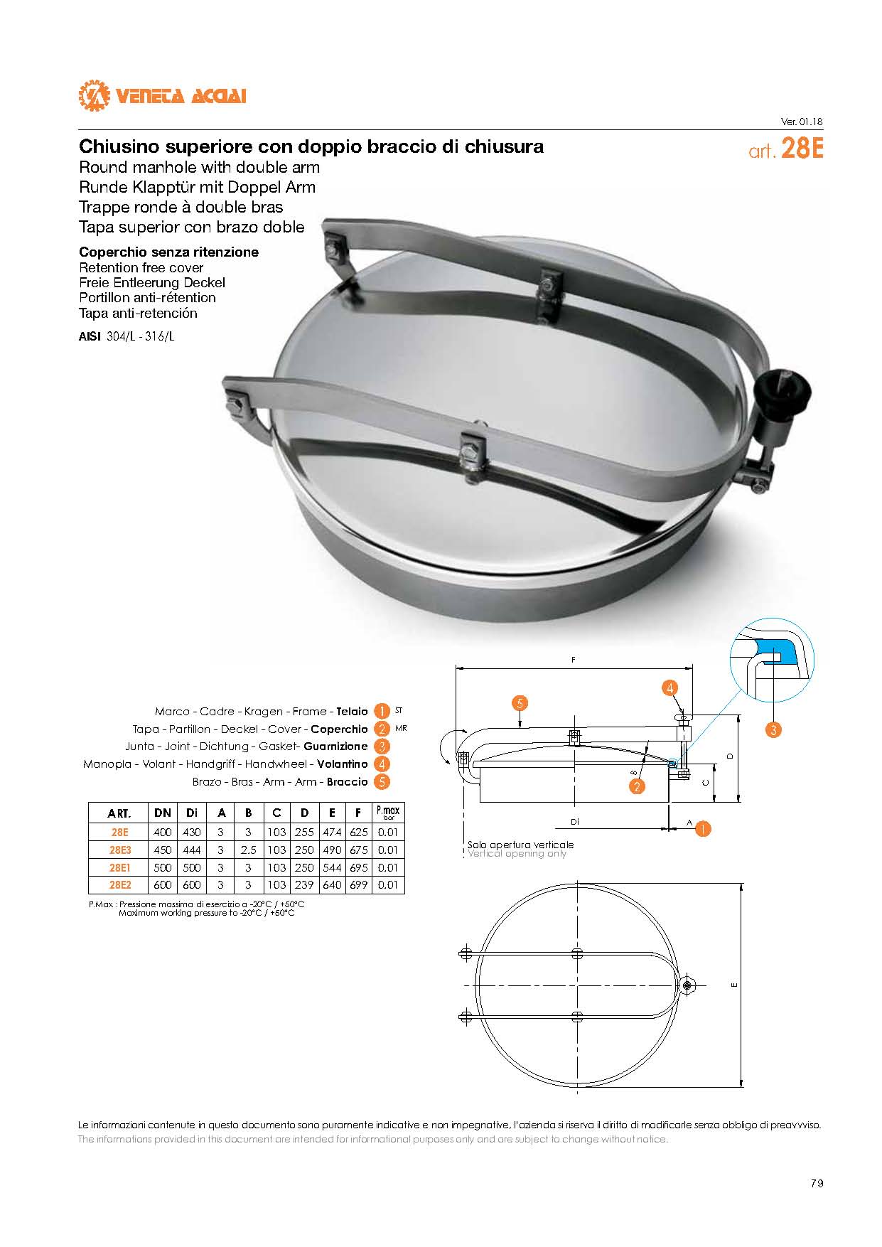 Trappe ronde acier